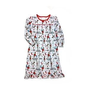 Nwt The Grinch Girl's Flannel Holiday Christmas Nightgown, Gown, M 7/8